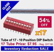 Tube of 17, 10 Position DIP Switch