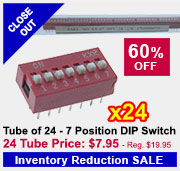 Tube of 24, 7 Position DIP Switch