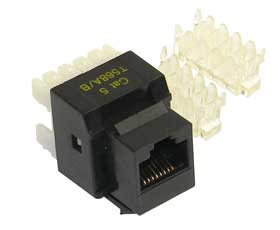 RJ-45 Cat5 Keystone Jack, Black