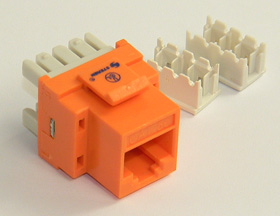 RJ-45 Cat5 Keystone Jack, Orange