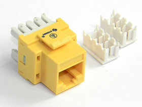 RJ-45 Cat5 Keystone Jack, Yellow