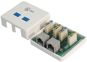 RJ-45 Cat5 Surface Mount Dual Jack