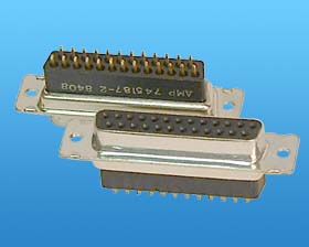 DB-25S Connector, 25 Pin Female Vertical Mount