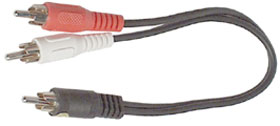 RCA Plug to Dual RCA Plugs (Y) Adapter Cable