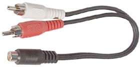 RCA Jack to Dual RCA Plugs (Y) Adapter Cable