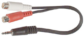 1/8in. (3.5mm) Stereo Plug to Dual RCA Jacks Adapter Cable (Split)