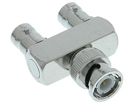 BNC Type Connector -  Male to Dual Female Straight (Tee)