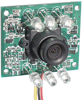 1/3CCD B/W BOARD CAMERA I/R LEDS