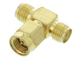 SMA Type Connector, Dual Female to 1 Male (Tee)