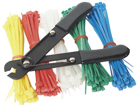 200 PCS. CABLE TIES with  CUTTER/STRIPPER