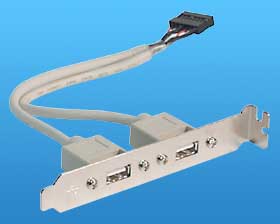 USB 2 TYPE A CHASSIS BRACKET TO 2X8 HEADER