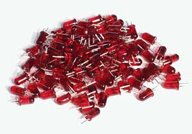 100 pcs PACK RED LED