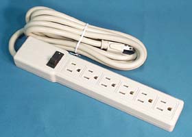 8' PWR CORD/6 OUTLETS  *