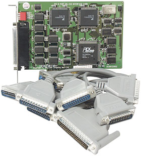 PCI 8 Port RS-232 Card with DB-25 Connectors