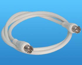 3FT WHITE COAX WITH F CONN