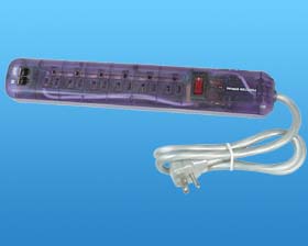 PURPLE SURGE PROTECTED  PLUG STRIP