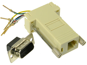 DB9 Male to RJ11, RJ12 Modular Adapter