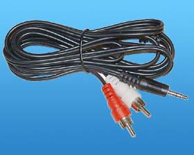 6ft. 3.5mm PLUG TO 2 X RCA PLUG