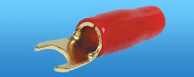 10 AWG GOLD SPADE TERM. RED