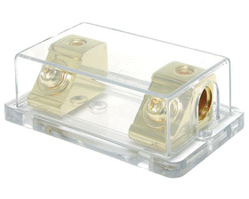 Fuseholder, Inline for ANE, ANL Fuse, Gold