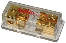 Fuseholder, 2 Position Distribution Block for ANE, ANL Fuse, Gold