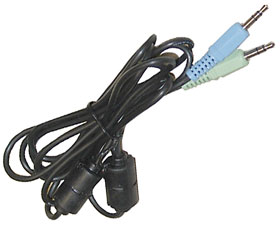 BLACK AUDIO CABLE WITH FILTERS & BLUE/ GREEN PLUGS