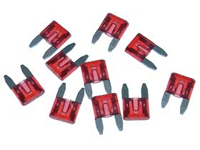 pack of 10 - 10 Amp,  AST Automotive Mini Fuse