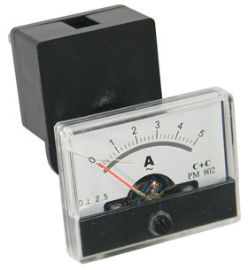 0-5A AC Wideview Meter with Cracked Face