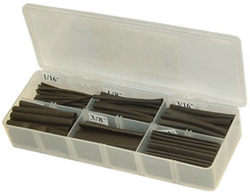 Heat Shrink Assortment, 2-1/2in. Long, Black, 158pcs.