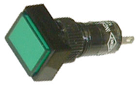 12VDC LED Panel Indicator-Green, 10mm X 14mm Rectangular