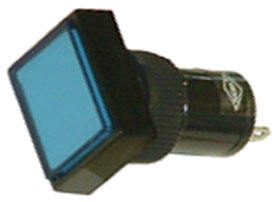 12VDC LED Panel Indicator-Blue, 12mm X 16mm Rectangular