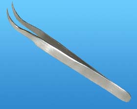 BENT NOSE STAINLESS TWEEZERS