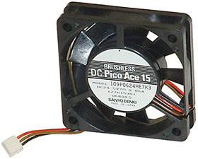 24.5VDC, 2-3/8in. X 5/8in,  Sanyo Dual Speed Box Fan