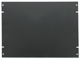 Blank Rack Panel, Black Steel, 8U