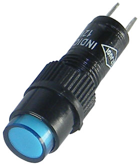 12VDC LED Panel Indicator-Blue, 8mm Round