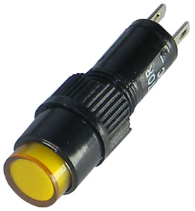 12VDC LED Panel Indicator-Amber, 8mm Round