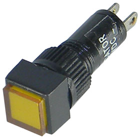 12VDC LED Panel Indicator-Amber, 8mm Square