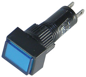 12VDC LED Panel Indicator-Blue, 8mm  X 11mm Rectangular