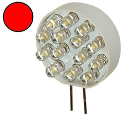 Bi-Pin G4 LED Lamp, 12V Red