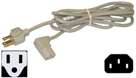 Power Cord 6ft. NEMA 5 to Right Angle IEC C13