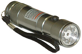 Flashlight, Red and White LEDs with LASER Pointer