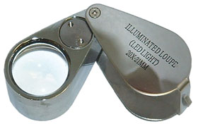 Folding Pocket Magnifier, 20X Lighted