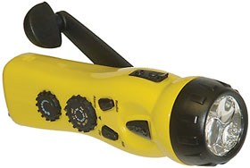 Hand Crank LED Flashlight with Emergency Radio