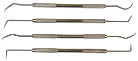 Pick Set, Double Ended Steel, 4pcs.