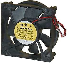 12VDC, 4-11/16in. X 1-1/2in. Square/Round Fan