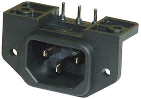 IEC C14 Power Inlet, Right Angle