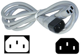 Extension Cord 6ft. IEC C13 to C14, Platinum