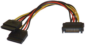 Power Cable, SATA Connector to Dual SATA Connector, (Y)