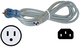 Power Cord 10ft. Hospital Grade to IEC C13