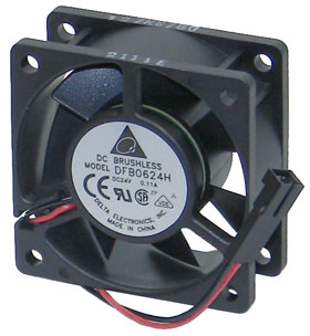 24VDC, 2-3/8in. Square X 1in. Delta Box Fan